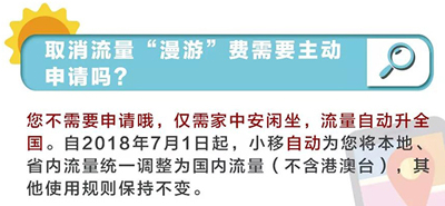 取消手機(jī)流量漫游費(fèi)無需主動申請，流量單價(jià)年內(nèi)要降逾30%